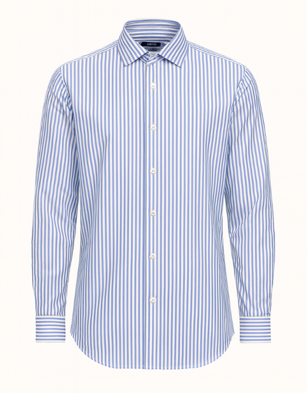 Blue & White Egyptian Cotton Stripe Shirt