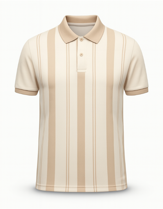Cream Piqué Polo Shirt