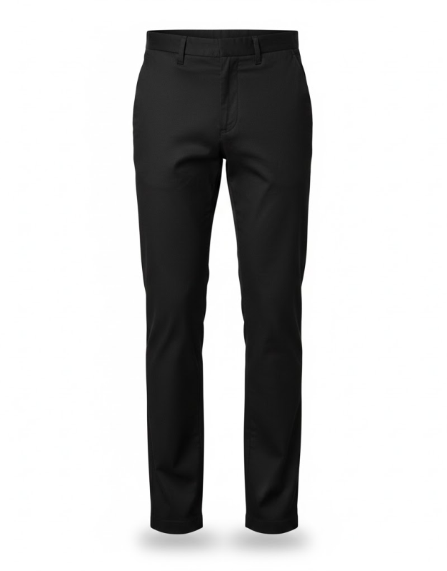 Straight-Fit Black Chinos