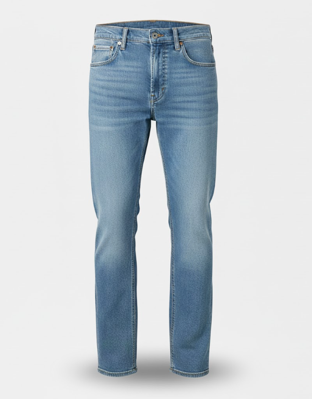 Light Wash Straight-Leg Jeans