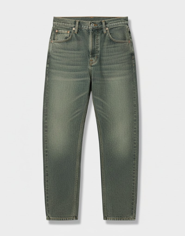 Loose Straight Jeans – Greenish Denim