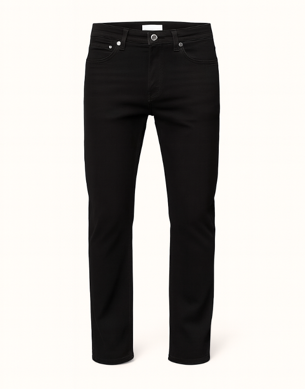 Black Stretch Straight Jeans