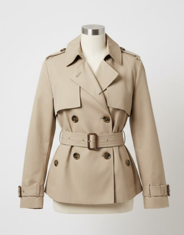 Classic Cropped Trench Coat