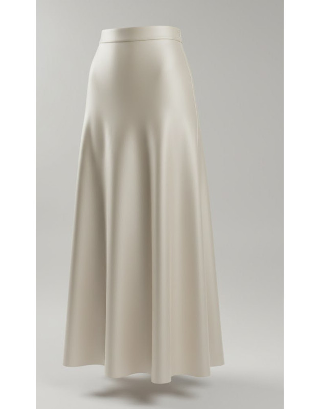 Satin High-Waist Midi Skirt